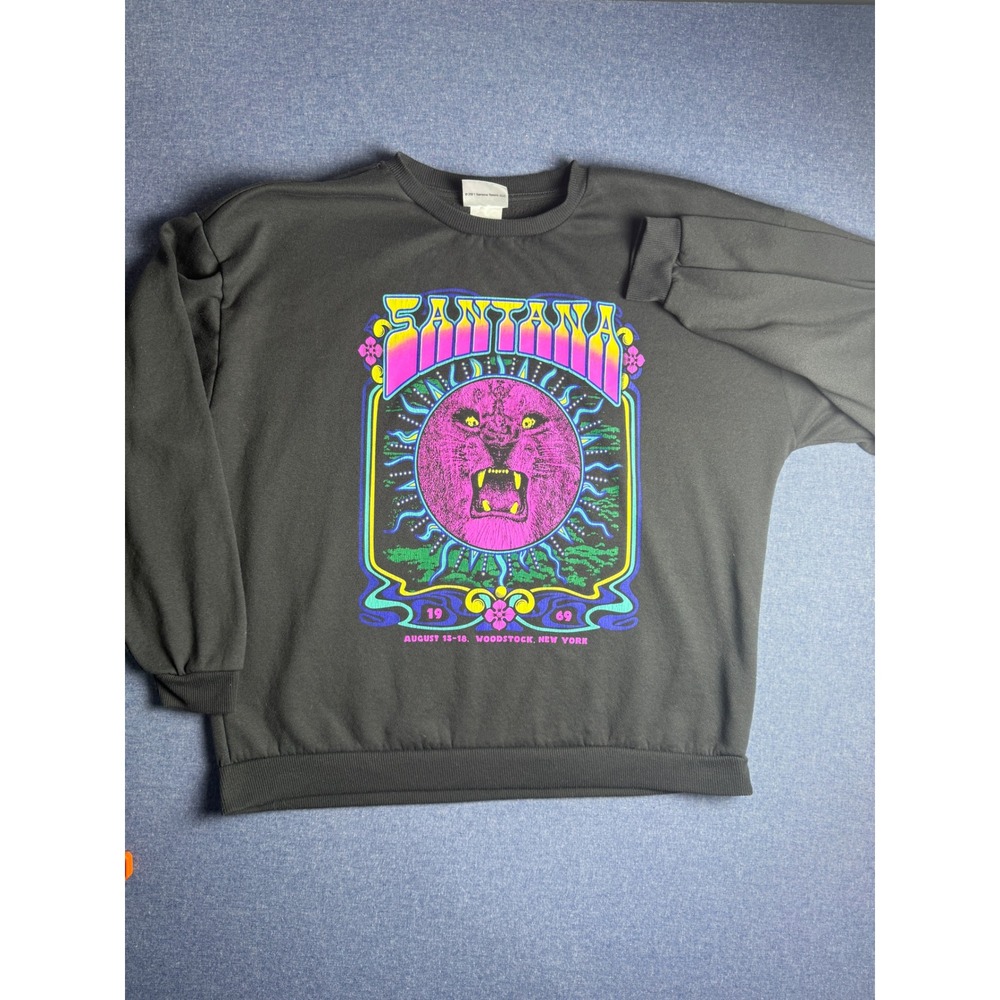 Carlos by Carlos Santana Woodstock 1969 Lion Graphic Sweatshirt Black Large